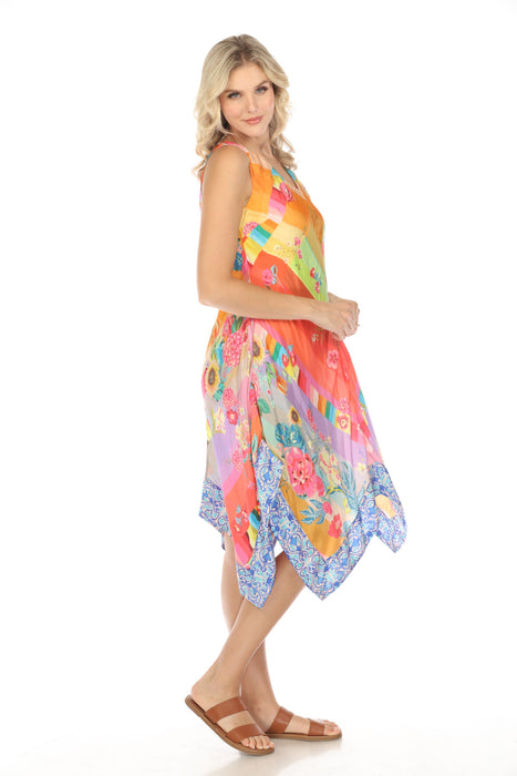 Johnny Was Summeriah Silk Midi Dress Boho Chic C33824