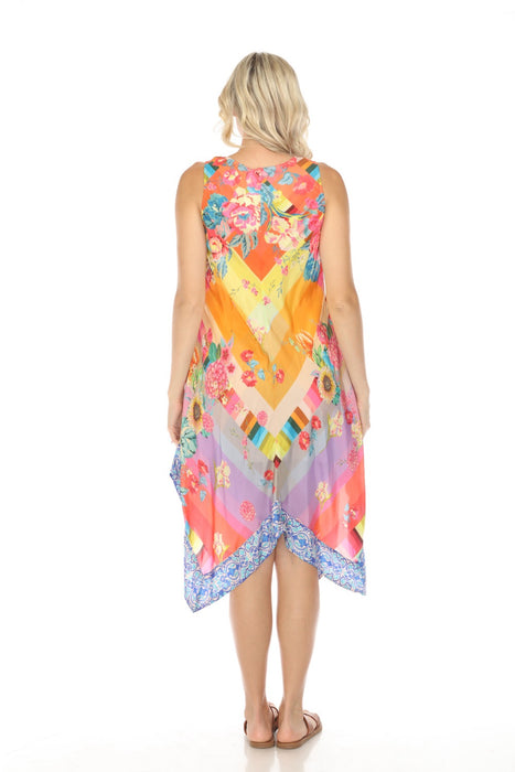 Johnny Was Summeriah Silk Midi Dress Boho Chic C33824