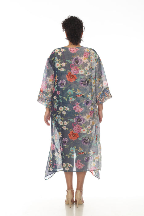 Johnny Was Sunrise Floral Swim Cover-Up Handkerchief Dress Boho Chic CSW0322