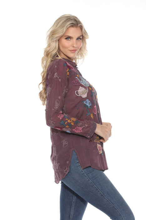 Johnny Was Tea Time Embroidered Blouse C28323-O