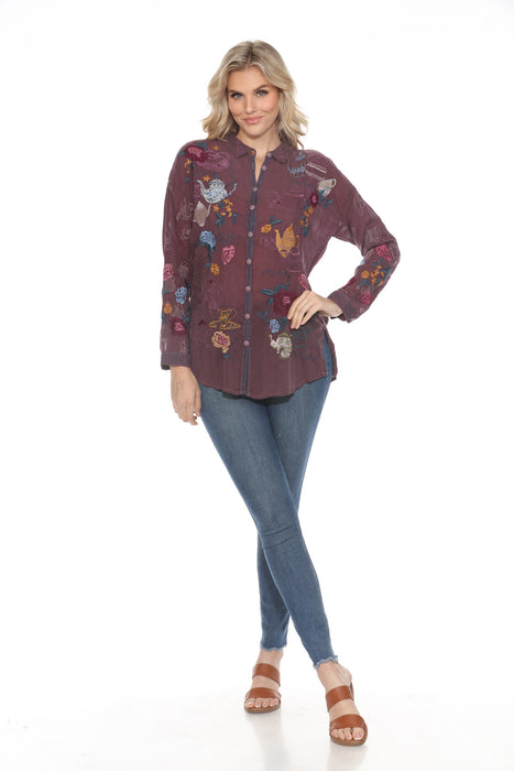 Johnny Was Tea Time Embroidered Blouse C28323-O