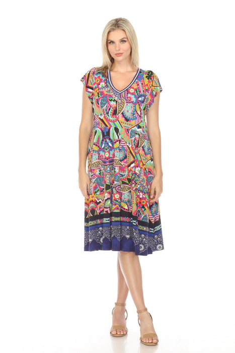 Johnny Was Style T35624 The Janie Demarne Favorite Tiered Tea Length Dress Boho Chic