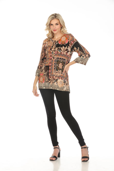 Johnny Was The Janie Favorite Button Front Tunic Top Boho Chic T22023