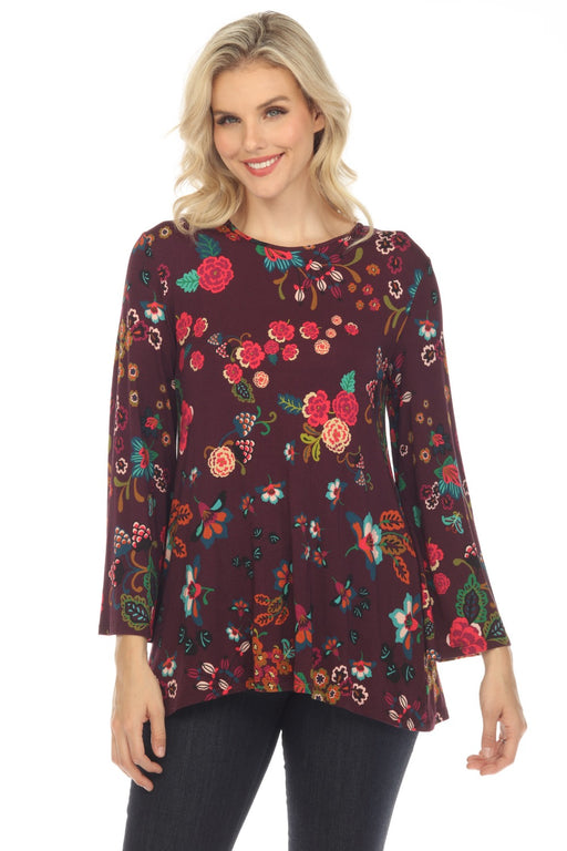 Johnny Was Style T22123 The Janie Favorite Floral High Neck Swing Tunic Top Boho Chic