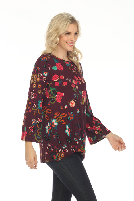 Johnny Was The Janie Favorite Floral High Neck Swing Tunic Top Boho Chic T22123