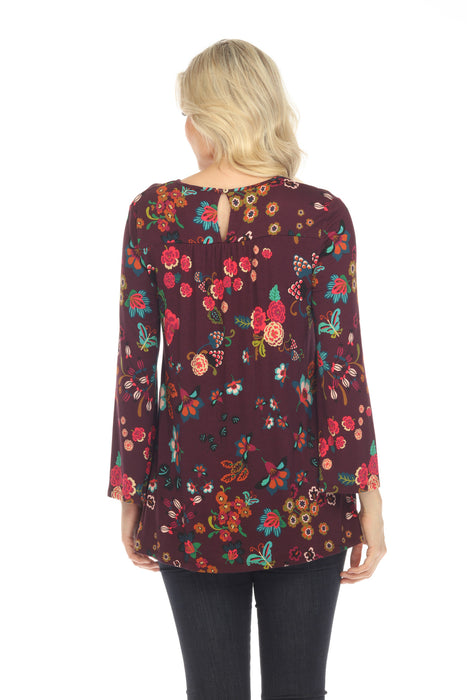 Johnny Was The Janie Favorite Floral High Neck Swing Tunic Top Boho Chic T22123