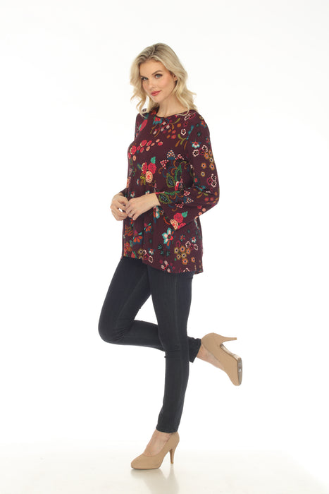 Johnny Was The Janie Favorite Floral High Neck Swing Tunic Top Boho Chic T22123