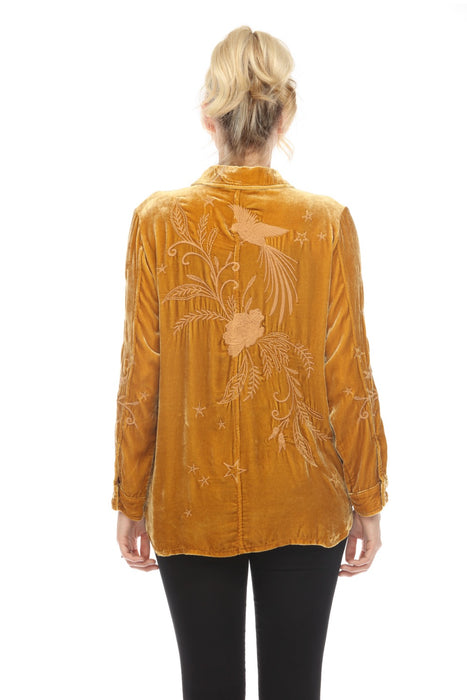 Johnny Was Frankie Velvet Embroidered Chore Jacket Boho Chic R40523 *