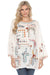 Johnny Was Style C33323 White Embroidered Long Sleeve Tunic Blouse