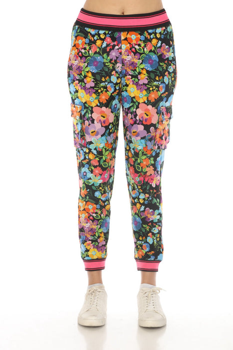 Johnny Was JWLA Style T64524 Wild Bloom Floral Knit Cargo Jogger Pants