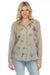 Johnny Was Workshop Style W15222 Alexandria Striped Embroidered Oversized Shirt Boho Chic