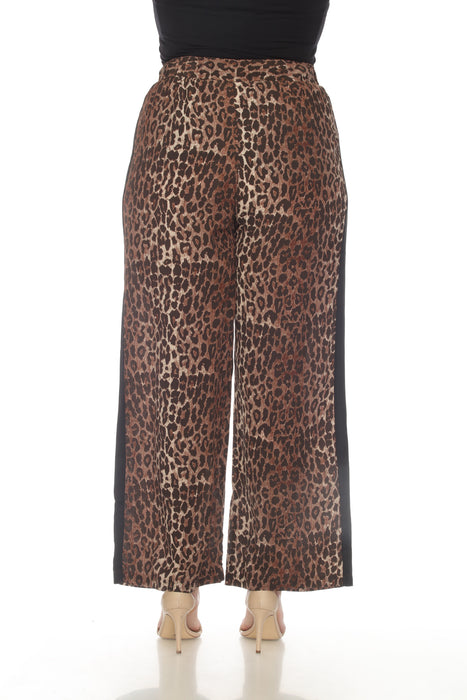 Johnny Was Workshop Animal Print Silk Pull On Palazzo Pants Boho Chic W64720