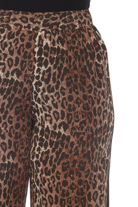 Johnny Was Workshop Animal Print Silk Pull On Palazzo Pants Boho Chic W64720