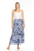 Johnny Was Workshop Style W72524-E Blue Arika Prairie Western Silk Maxi Skirt