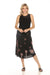 Johnny Was Workshop Style W72324 Black Bellania Bias Embroidered Silk Midi Skirt