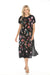 Johnny Was Workshop Style W38524 Black Alesa Relaxed Embroidered Silk Midi Dress Boho Chic