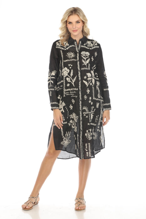 Johnny Was Workshop Style W29524 Botanique Western Overshirt Embroidered Dress Boho Chic