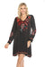 Johnny Was Workshop Style W30524 Black Sezana V-Neck Embroidered Swing Dress