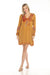 Johnny Was Workshop Style W30524 Burnt Gold Sezana V-Neck Embroidered Swing Dress