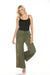 Johnny Was Workshop Style W60323 Dark Army Green Chloe Ribbon Wide Leg Pants Boho Chic