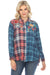 Johnny Was Workshop Style W12821 Eilona Plaid Mix Oversized Shirt Boho Chic