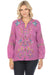 Johnny Was Workshop Style W16823-E Gabriella Pintuck Embroidered Blouse Boho Chic