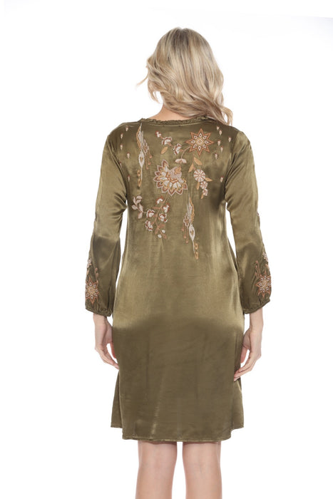 Johnny Was Workshop Green Embroidered Dress W39624-9