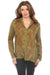 Johnny Was Workshop Style W15523 Green Kiana Ribbon Detail Shirt Boho Chic