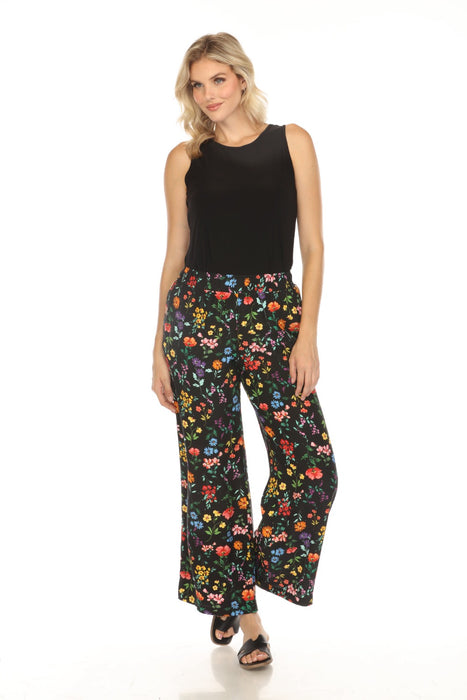 Johnny Was Workshop Style W61524 Black Harper Silk Wide Leg Pants