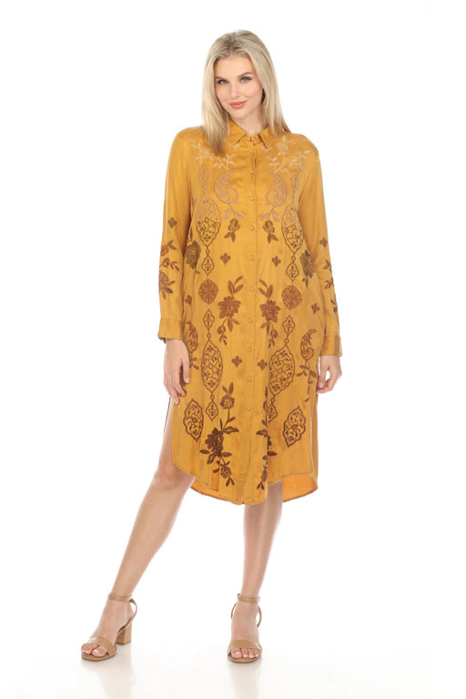 Johnny Was Workshop Style W28023 Kiana Relaxed Embroidered Overshirt Dress Boho Chic