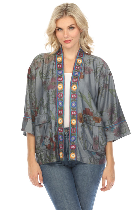 Johnny Was Workshop Style W45024 Liliana Floral Cargo Kimono Boho Chic