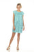 Johnny Was Workshop Style W37323 Marine Blue Willow Petal Sleeve Embroidered Tunic Dress Boho Chic