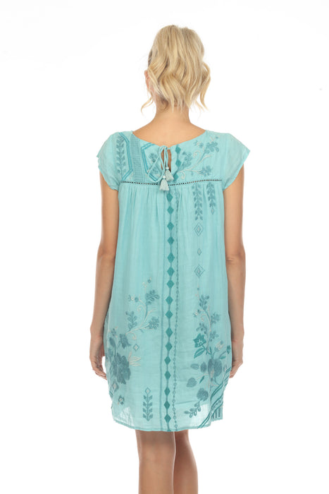 Johnny Was Workshop Willow Petal Sleeve Embroidered Tunic Dress Boho C —  AfterRetail