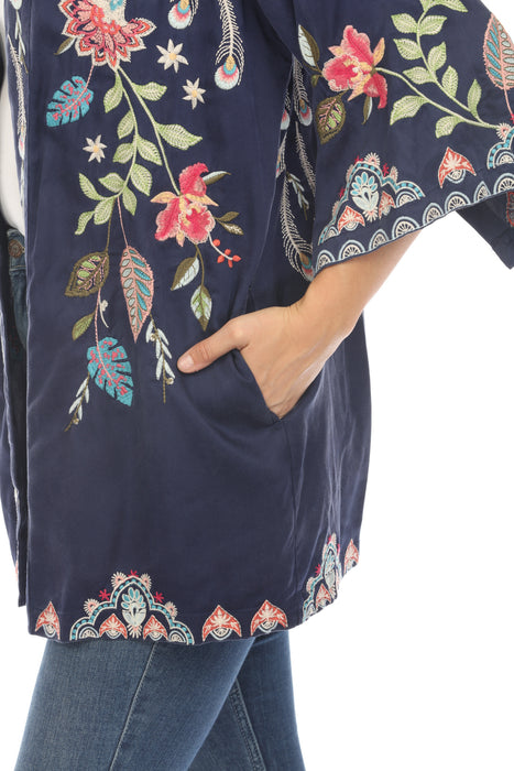 Johnny Was Workshop Emika Embroidered Kimono Boho Chic W44624