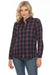 Johnny Was Workshop Style W15324 Plaid Velvet Back Button-Down Shirt Boho Chic