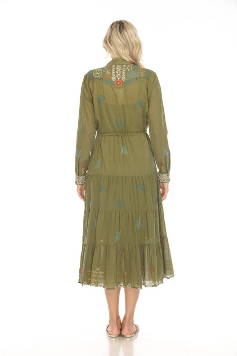 Johnny Was Workshop Scara Western Tiered Shirt Dress W32723-E Boho Chic