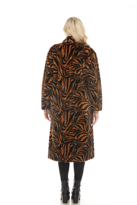 Johnny Was Workshop Multicolor Sonora Faux Fur Long Coat Boho Chic W43623-O