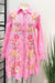 Johnny Was Workshop Style W29124 Spring Rose Camellia Ruched Sleeve Tunic Dress