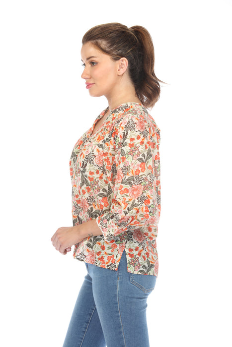 Johnny Was Workshop Valencia Circle Yoke Blouse Boho Chic W13123