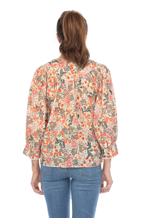 Johnny Was Workshop Valencia Circle Yoke Blouse Boho Chic W13123