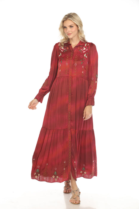 Johnny Was Workshop Style W31023 Viviana Smocked Tiered Maxi Dress Boho Chic