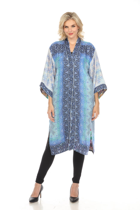 Johnny Was Style C42024 Ymeriah Coopera Scarf Silk Reversible Long Kimono Boho Chic