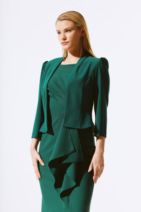 Joseph Ribkoff Style 243799 Absolute Green Back Bow Puff Sleeve Jacket