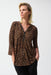 Joseph Ribkoff 244252 Beige/Black Animal Print 3/4 Split Sleeve Tunic Top