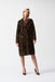 Joseph Ribkoff Style 244956 Beige/Black Animal Print Long Sleeve Plush Coat