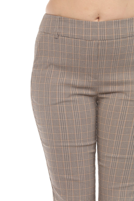 Joseph Ribkoff Beige/Multi Tartan Plaid Slim Ankle Pants 243227