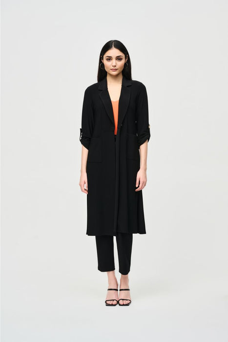 Joseph Ribkoff 3/4 Rolled Tab Sleeves Duster Coat 241100