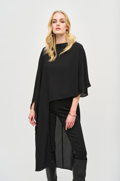 Joseph Ribkoff Style 243246 Black Dolman Sleeve Asymmetric High Low Top