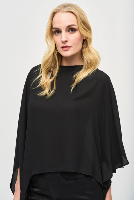 Joseph Ribkoff Black Dolman Sleeve Asymmetric High Low Top 243246