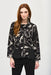 Joseph Ribkoff 243188 Black/Beige Abstract Print Mock Neck Top